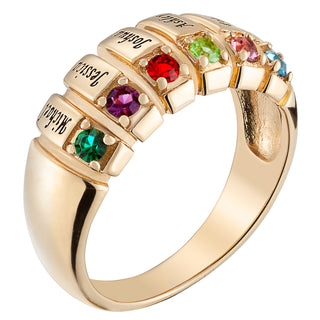 Family Name and Birthstone Ring