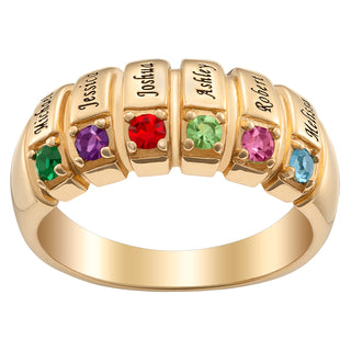 Family Name and Birthstone Ring