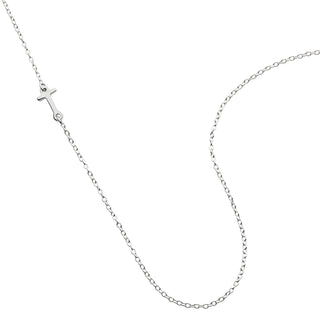 Sterling Silver Asymmetrical Initial Necklace