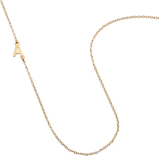 14K Gold over Sterling Asymmetrical Initial Necklace