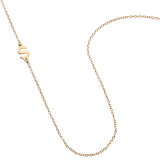14K Gold over Sterling Asymmetrical Initial Necklace