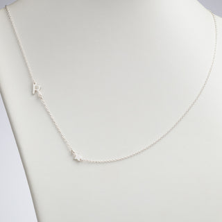 Sterling Silver Asymmetrical Initial with Star Necklace