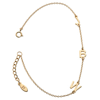 14K Gold over Sterling Station 3-Initial Bracelet