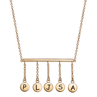 Family Hanging Initial Bar Necklace
