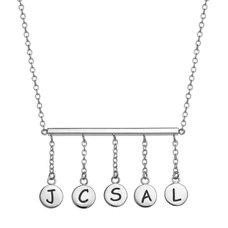 Family Hanging Initial Bar Necklace