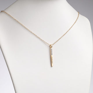 Family Name 4 Sided Bar Pendant with Diamonds