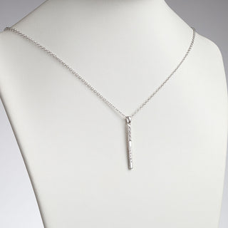 Family Name 4 Sided Bar Pendant with Diamonds