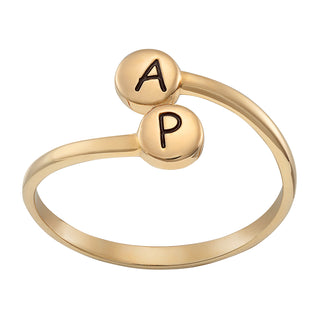 Couples Double Disc Initials Ring