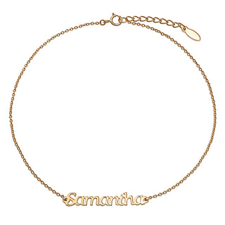 14K Gold over Sterling Personalized Mini Name Anklet