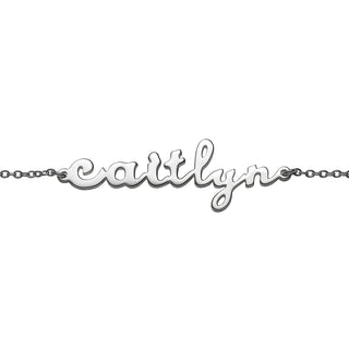 Sterling Silver Personalized Lowercase Script Name Anklet