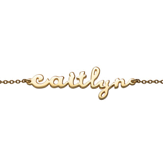 14K Gold over Sterling Personalized Lowercase Script Name Anklet