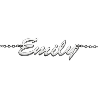 Sterling Silver Personalized Hollywood Script Name Anklet