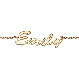14K Gold over Sterling Pers Hollywood Script Name Anklet