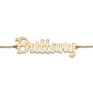 14K Gold over Sterling Personalized Name Anklet