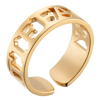 14K Gold over Sterling Name Band Ring