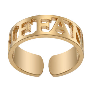 14K Gold over Sterling Name Band Ring