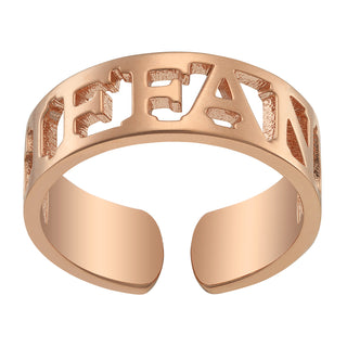 14K Rose Gold over Sterling Name Band Ring