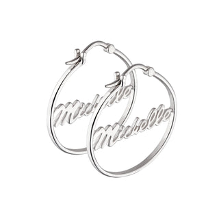 Sterling Silver Personalized Name Small Hoop Earring