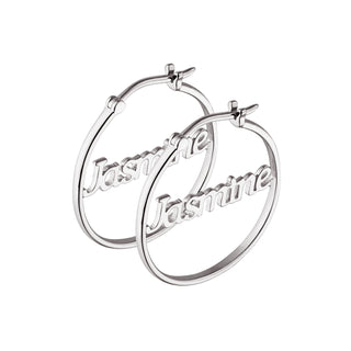 Sterling Silver Personalized Name Small Hoop Earring