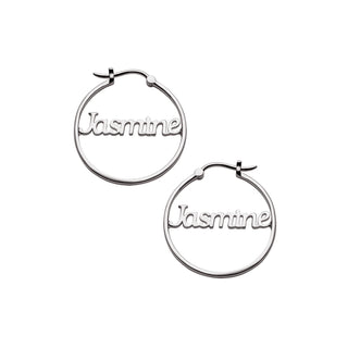 Sterling Silver Personalized Name Small Hoop Earring