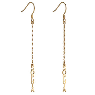 14K Gold over Sterling Personalized Name Dangle Earring