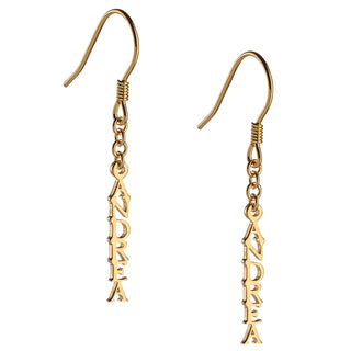 14K Gold over Sterling Personalized Name Dangle Earring