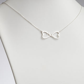 Sterling Silver Personalized Name Heart Infinity Necklace