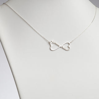 Sterling Silver Personalized Couple's Name Heart Infinity Necklace