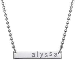 Sterling Silver Personalized Name Bar Necklace