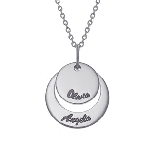 Sterling Silver Nesting Circles with Names Necklace