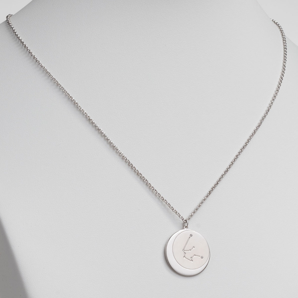 Silvertone Constellation Name Necklace with Zodiac Sign