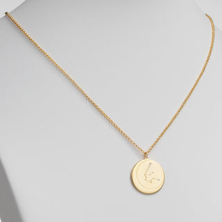 14K Gold Plated Constellation Name Necklace with Zodiac Sign