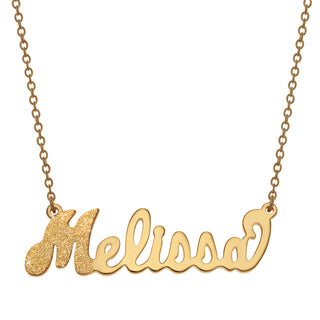 14K Gold over Sterling Dual Finish Name Necklace