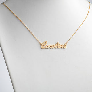 14K Gold over Sterling Dual Finish Script Name Necklace