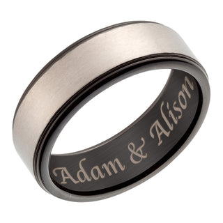 Titanium Two-Tone Inside Engraved Message Band