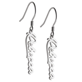 Sterling Silver Script Name Dangle Earrings