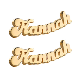 14K Gold Plated Personalized Name Earrings