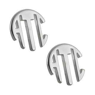 Sterling Silver Circle Monogram Earrings