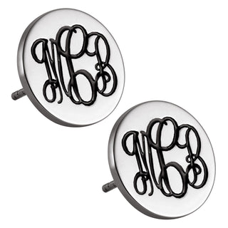 Sterling Silver Monogram Disc Earrings