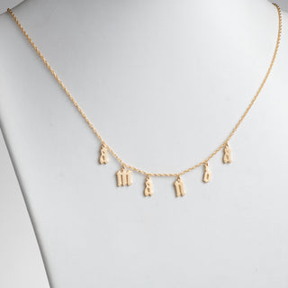 14K Gold over Sterling Lowercase Old English Name Necklace