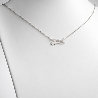 Sterling Silver Petite Script Name Necklace with Heart Tail