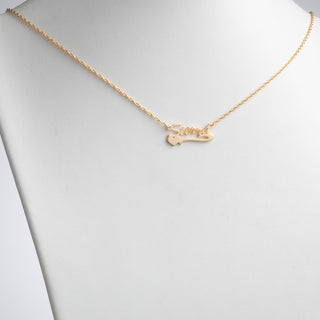 14K Gold over Sterling Petite Script Name Necklace with Heart Tail