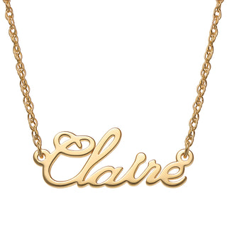 14K Gold over Sterling Petite Script Name Necklace