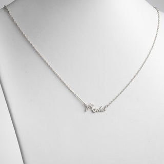 Sterling Silver Fancy Petite Script Name Necklace