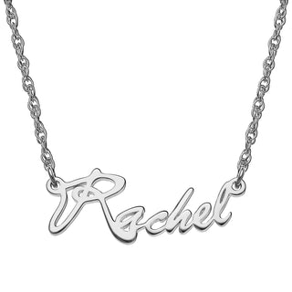Sterling Silver Fancy Petite Script Name Necklace