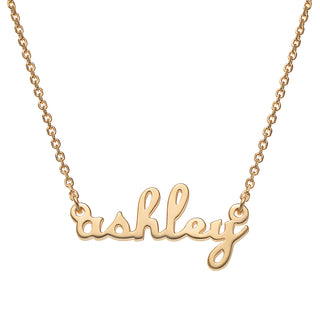 14K Gold over Sterling Petite Lowercase Script Name Necklace