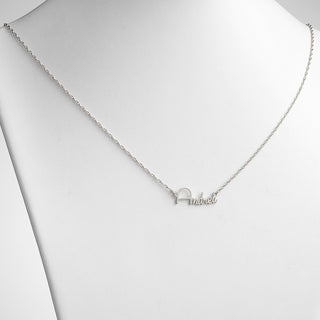 10K White Gold Petite Script Name Necklace