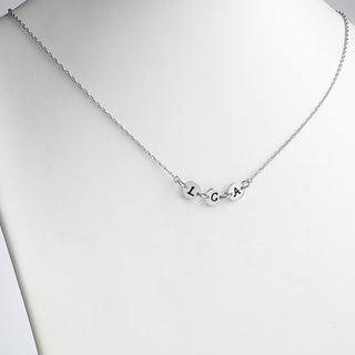 Sterling Silver Initial Discs Station Necklace - 3 Discs
