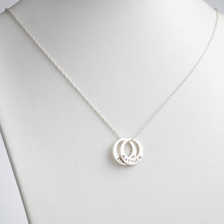 Sterling Silver Engraved Name Open Disc Necklace - 2 Discs