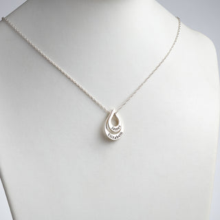 Sterling Silver Nesting Teardrop with Names Necklace - 2 Names